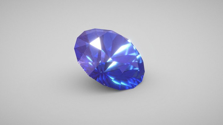 Blue Sapphire Gem 3D Model