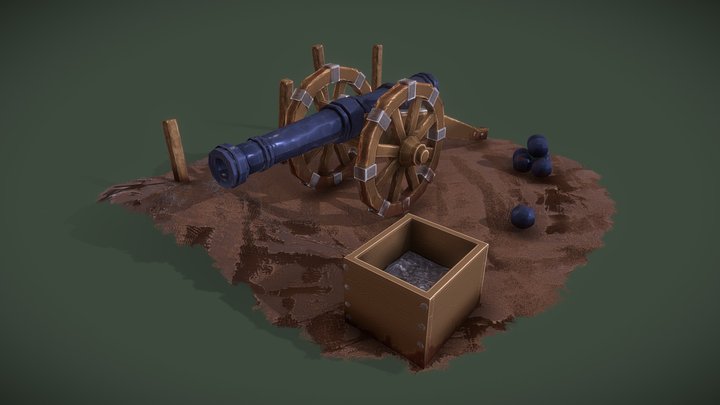 Stylized Cannon 3D Model