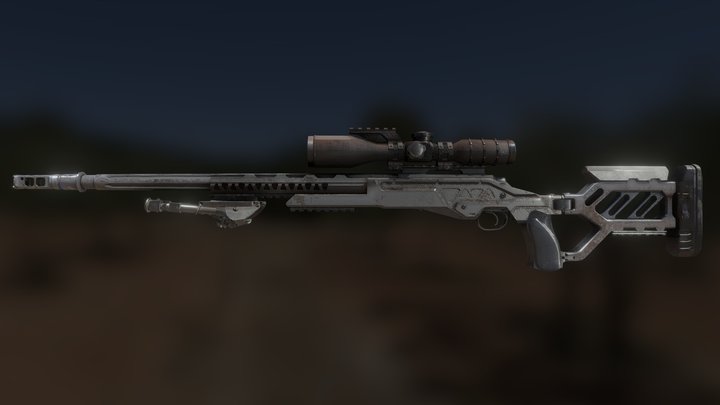 Post Apocalyptic Sniper Rifle 3D Model