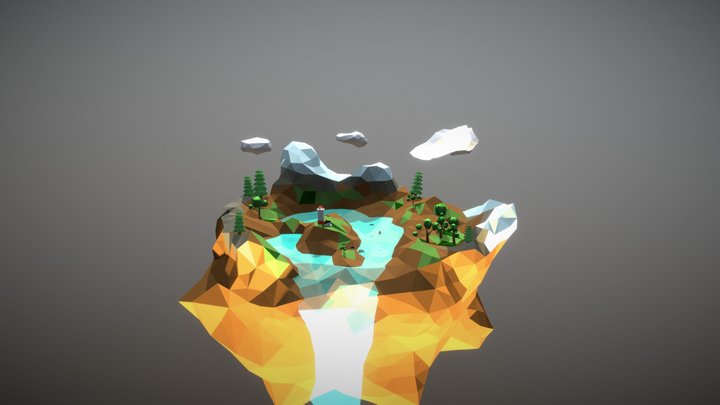 Island Low Poly 3D Model