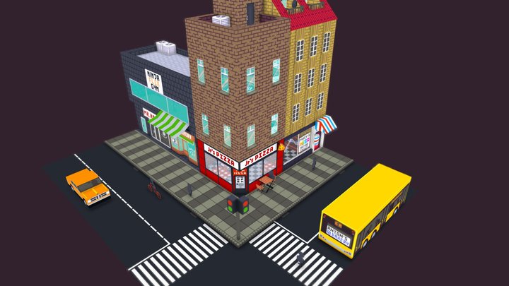 City corner 3D Model