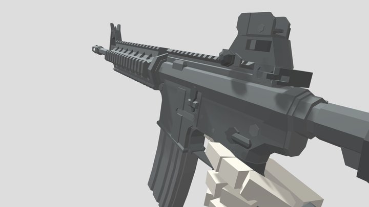 low-poly M4A1 Animation 3D Model