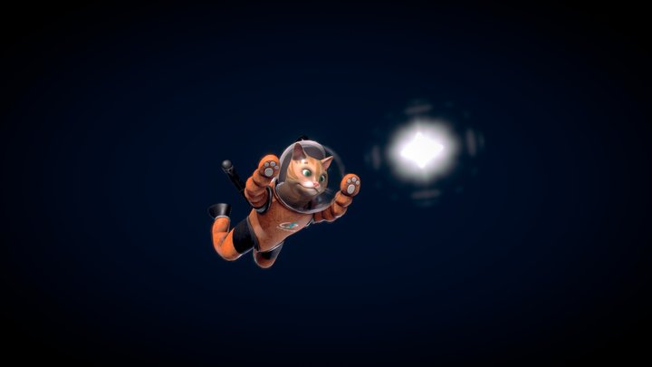 cat in space 3D Model