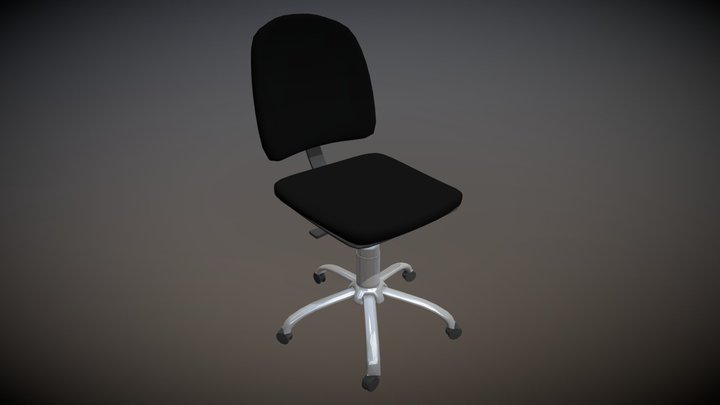 Armless Office Chair 3D Model