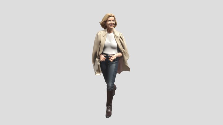 Beige Trench Walk – Modello 3D gratuito STL