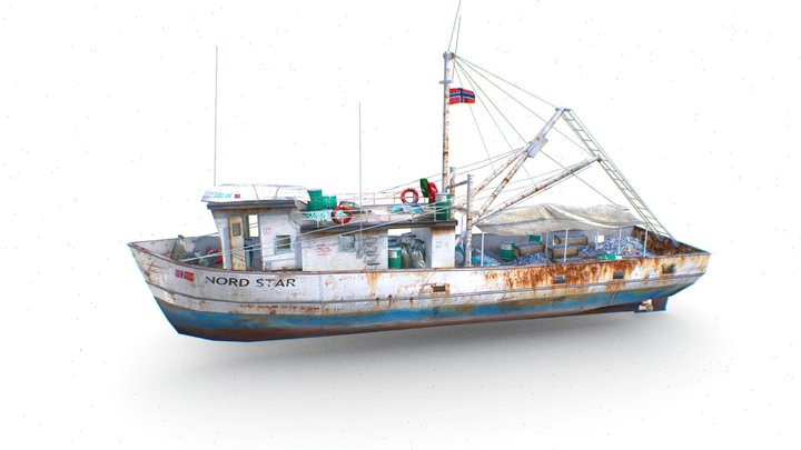 Old Fishing Boat 3D Model