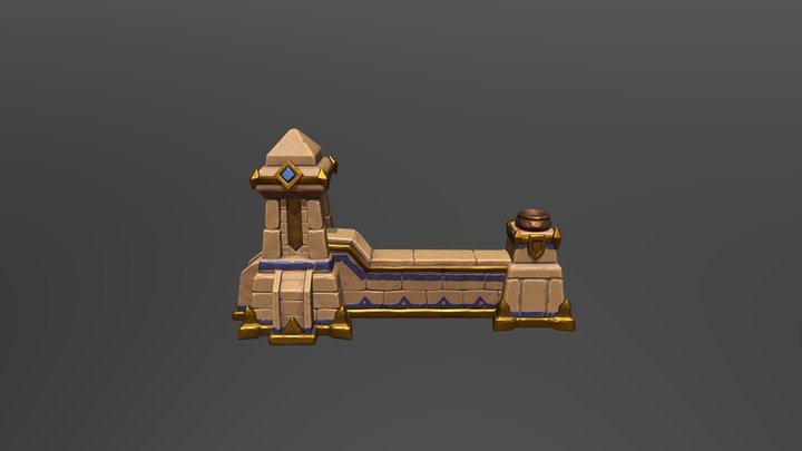 Stylized wall 3D Model