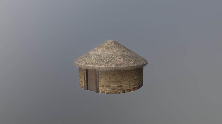 Thatched Mud Hut 3D Model