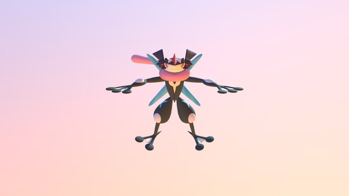Ash- Greninja 3D Model