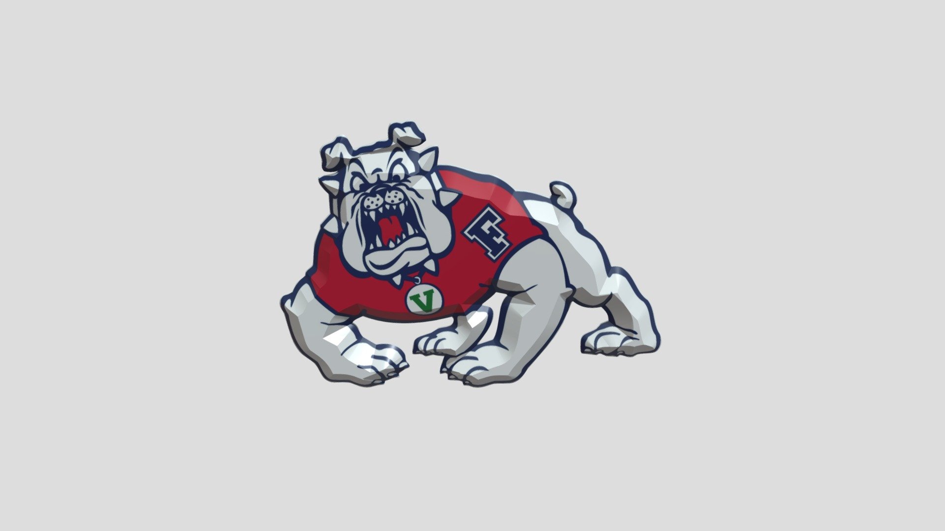 #FresnoStateHubs - Bulldog 3D Logo