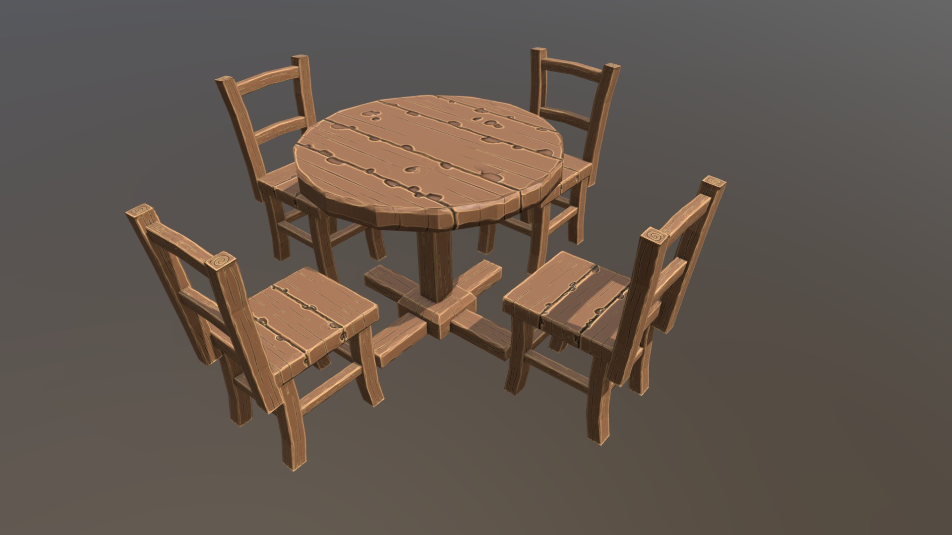 3D model Table Chair 04 - This is a 3D model of the Table Chair 04. The 3D model is about a table and chairs.
