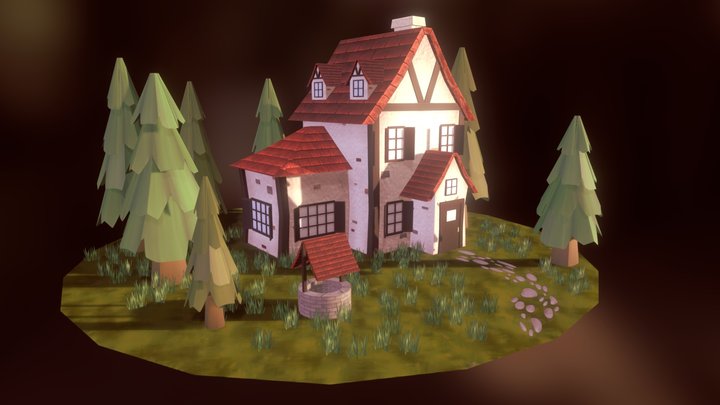 Little Lowpoly Cottage 3D Model