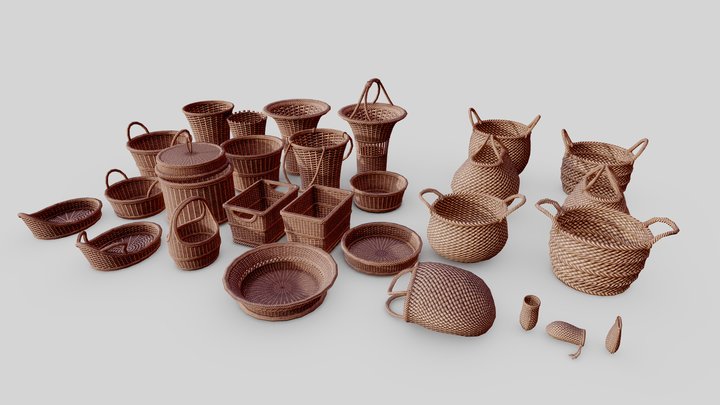 Historic Baskets Pack 3D Model