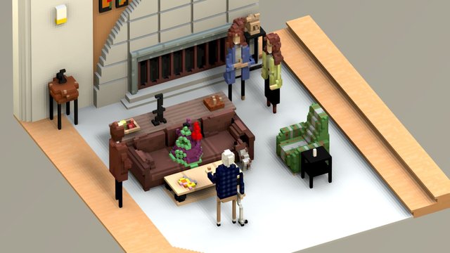 Frasier test scene, magica voxel bake 3D Model