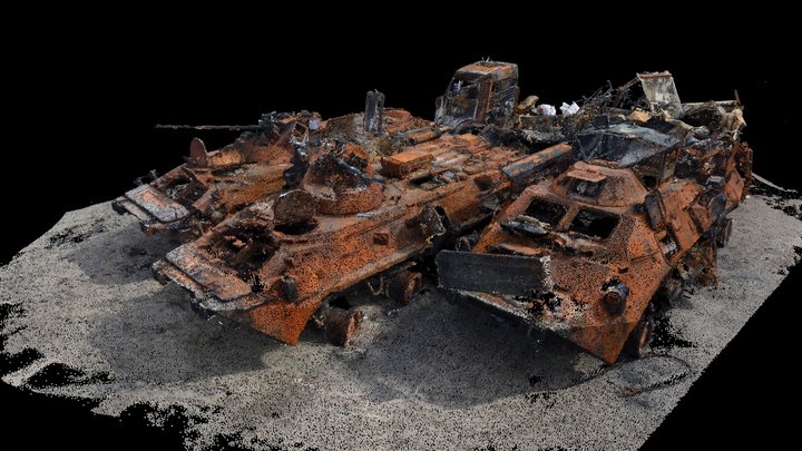 Wrecked rus vehicle cementry 3D Model