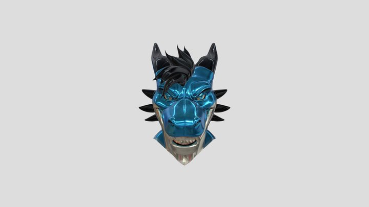 Blue dragon smile 3D Model
