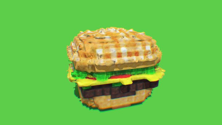 pixel hamburger 3D Model