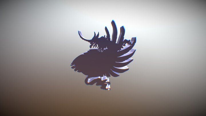 BlackUniGryphon Logo Extrude 003 3D Model