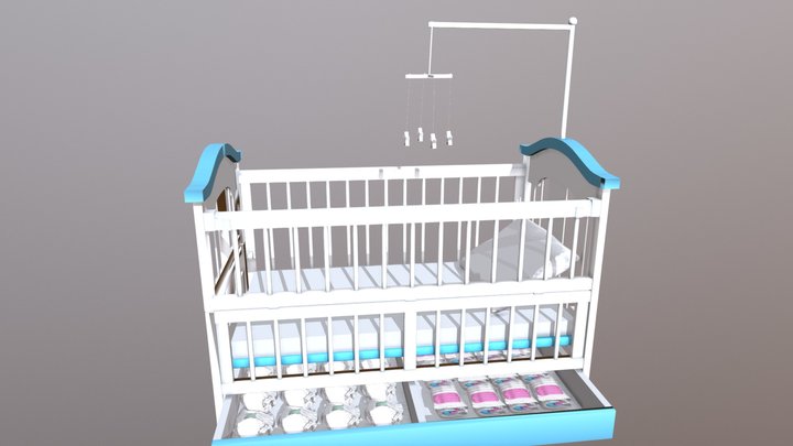 Baby Greed and Baby Cabela Crib 3D Model