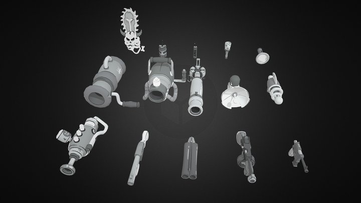 Weapons (Mouse: P.I. For Hire) 3D Model