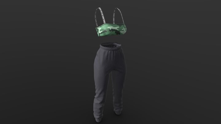Female Top and Pants 3D Model