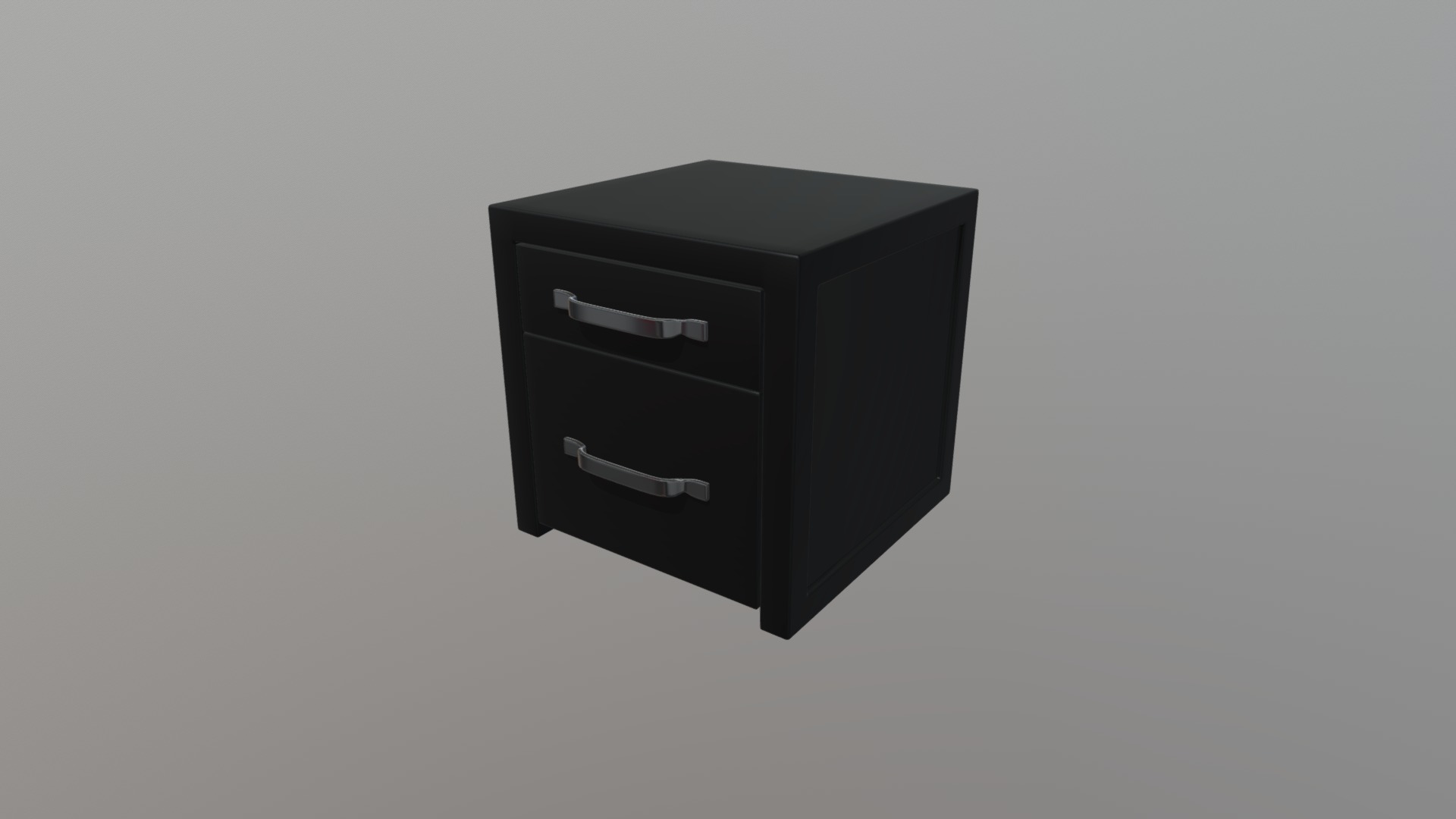 3D model Modern Nightstand - This is a 3D model of the Modern Nightstand. The 3D model is about a black rectangular object with a white handle.