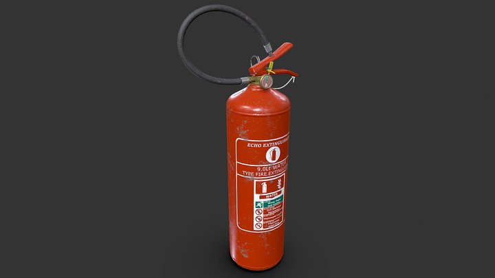 Pressurized Water Extinguisher Low Poly 3D Model