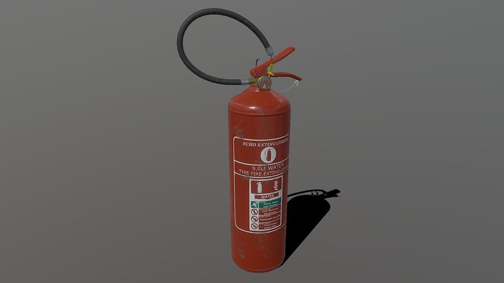 Pressurized Water Extinguisher Low Poly 3D Model