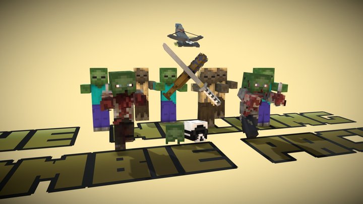 The Walking Zombie Minecraft 3D Model