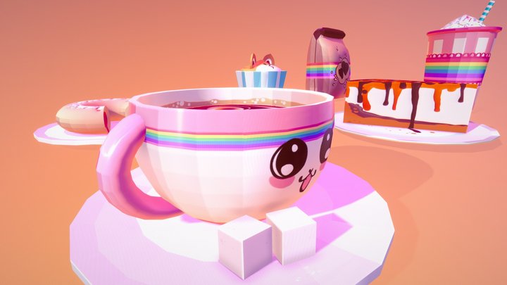 Cafe Item Set 3D Model