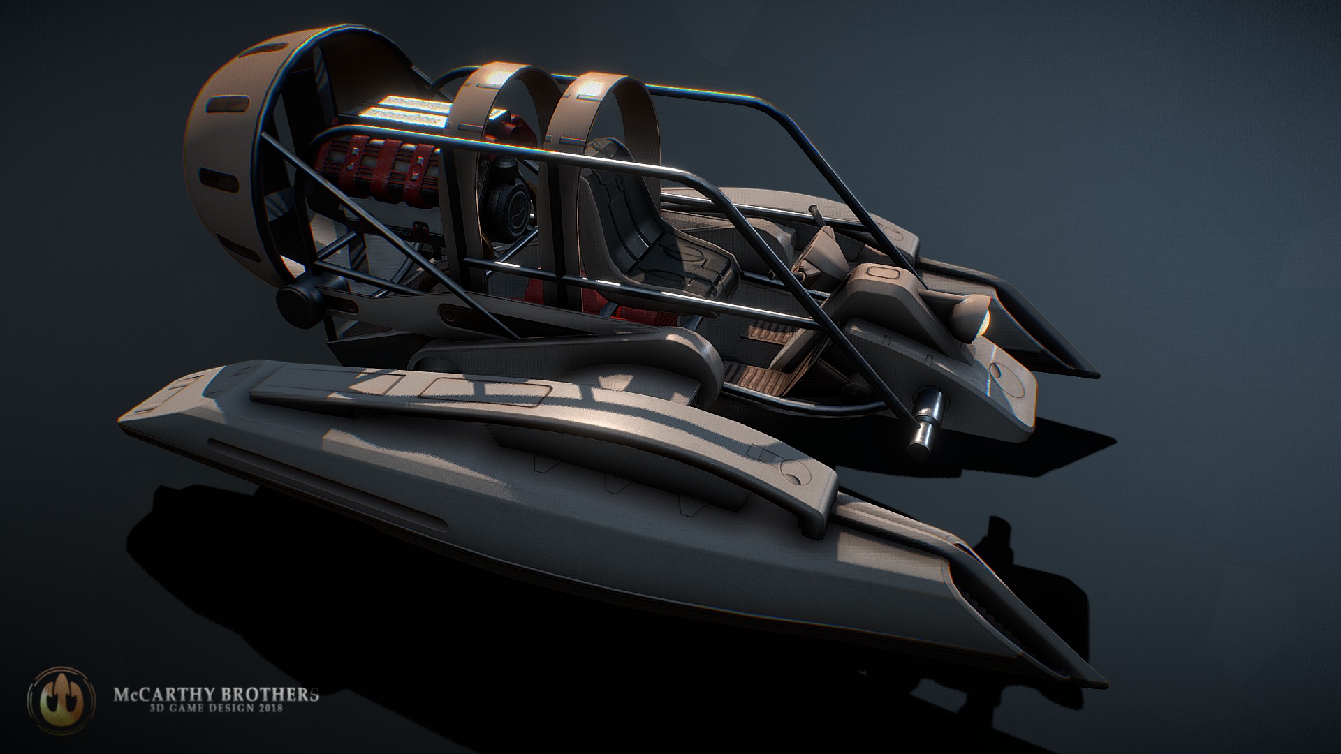 3D model V8 Airboat - This is a 3D model of the V8 Airboat. The 3D model is about a white and black jet.