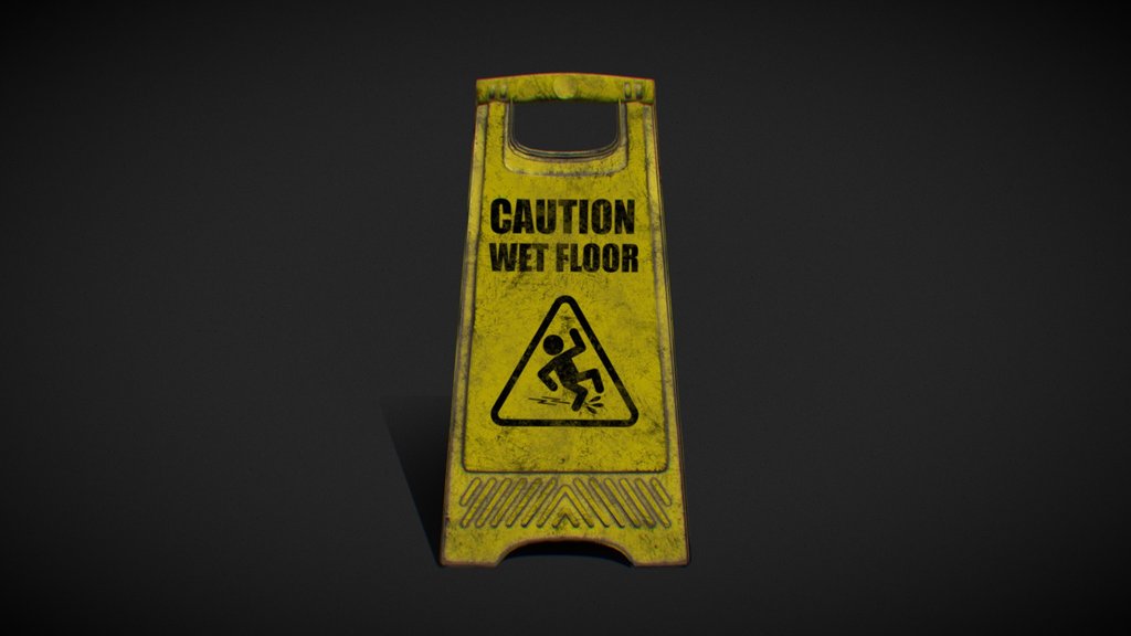 grunge wet floor sign