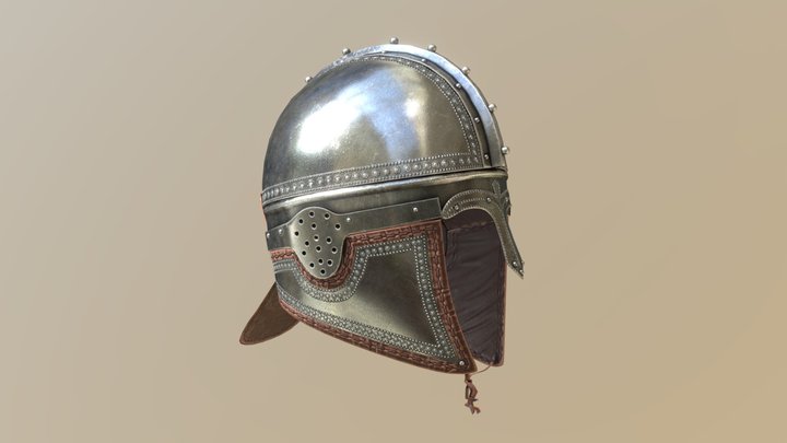 Late Roman Ridge Helmet - Koblenz N°12 3D Model