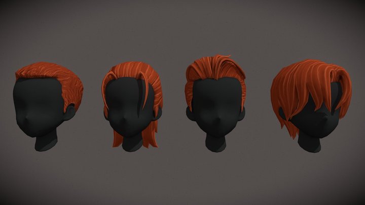 Stylized Hair - Hairstyles 3D Model