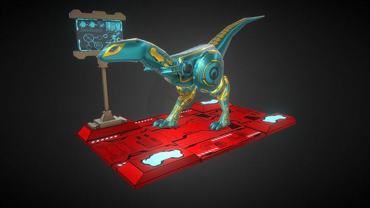 Low Poly Robot Raptor