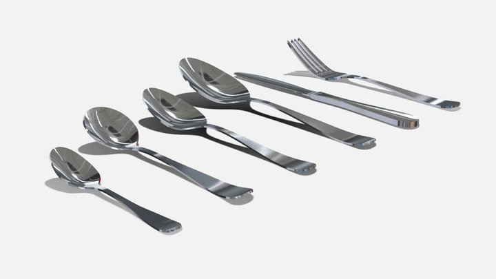 Generic Stainless Steel Classic Cutlery 3D Model