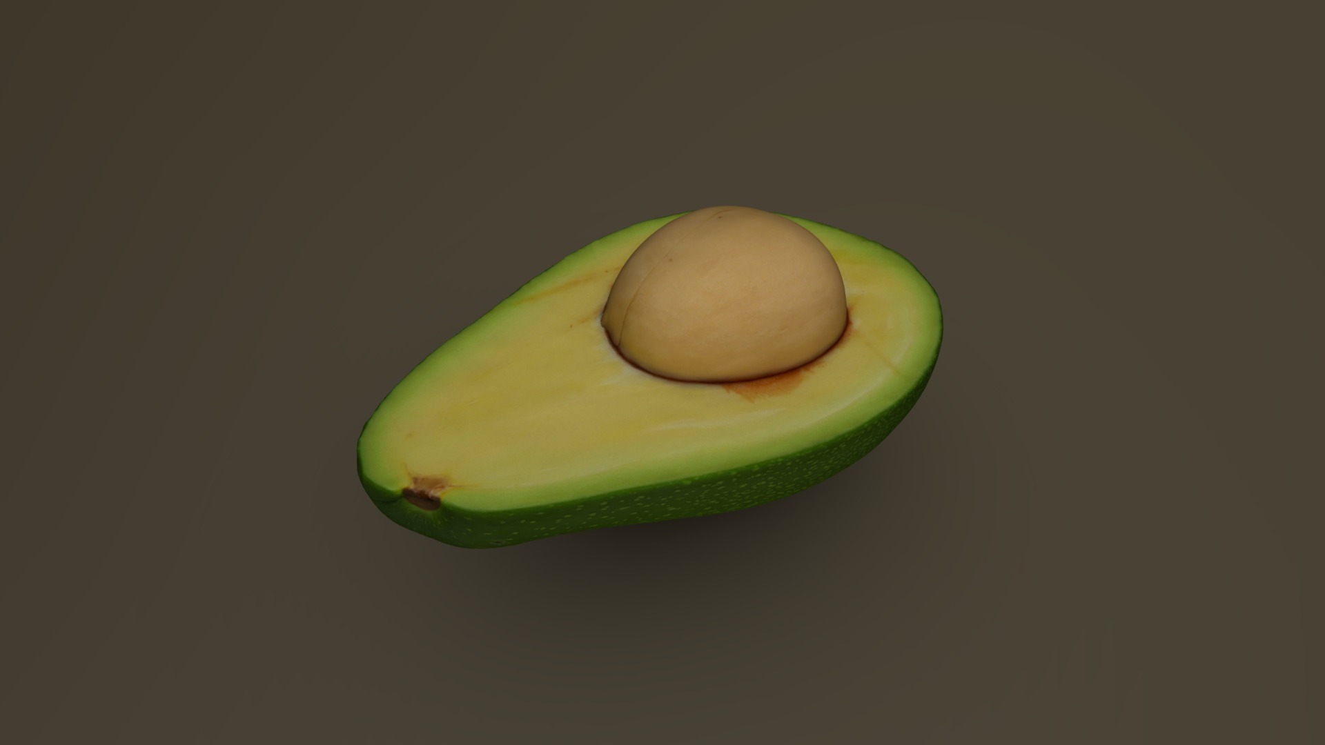 3D model Half Green Avocado with the Pit 09 - This is a 3D model of the Half Green Avocado with the Pit 09. The 3D model is about a green avocado on a green plate.