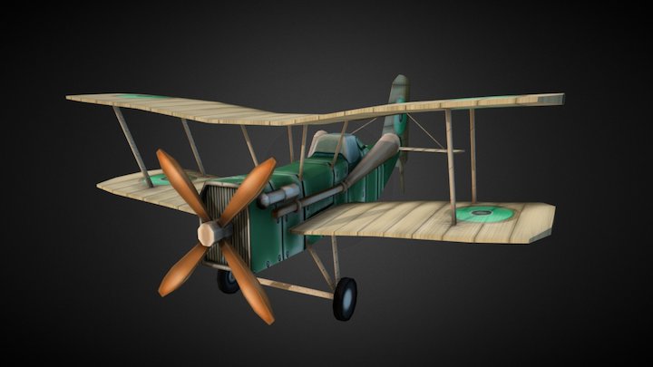 Stylized_Se5a World War I Plane 3D Model