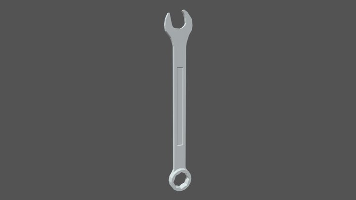 Low Poly Cartoon Wrench 3D Model
