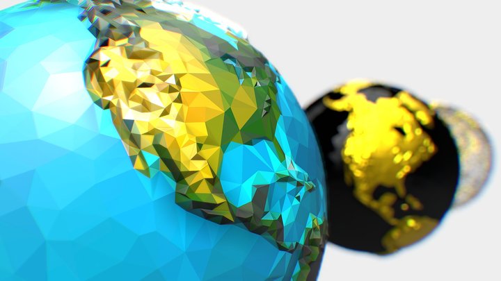 Lowpoly Earth Meshes 3D Model