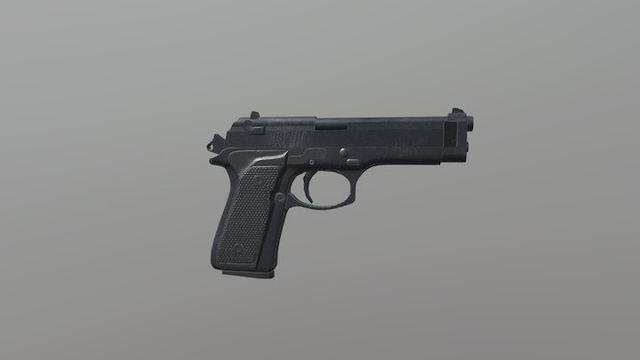 Beretta M8 Gun 3D Model