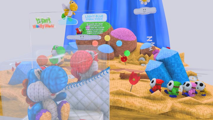 Yoshi's Wolly World Diorama 🦕🦖🧶 3D Model
