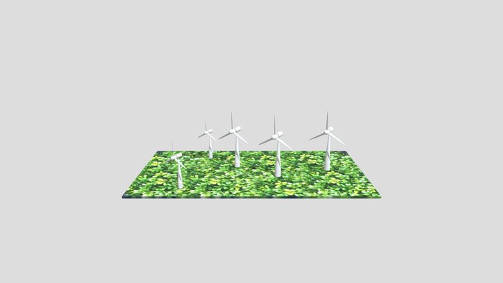 Wind Turbine Scene 3D Model