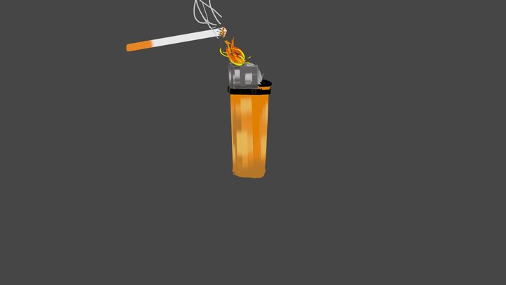 Thuốc Lá và Bật Lửa 3D Model