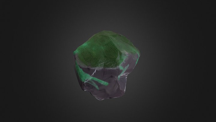 rock with moss 3D Model