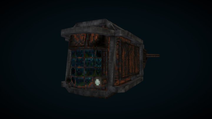 Rusty Submarine Low Poly and Pixelated 3D Model