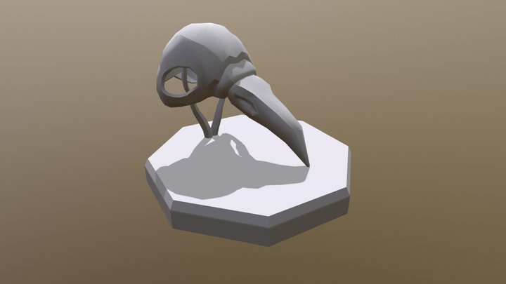 Toon Crow Skull 3D Model