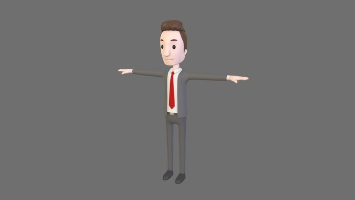 CartoonMan011 Businessman 3D Model