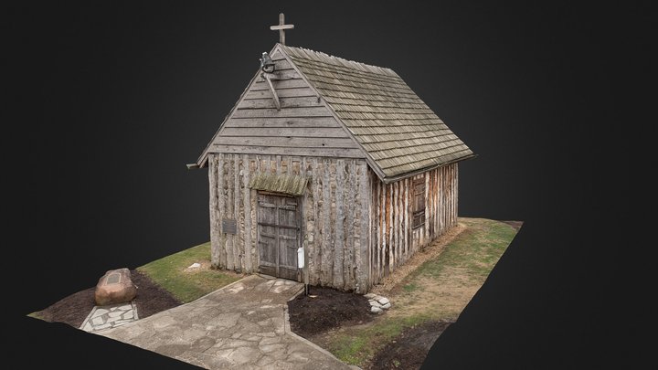 St. Charles Borromeo 1791 Log Church 3D Model