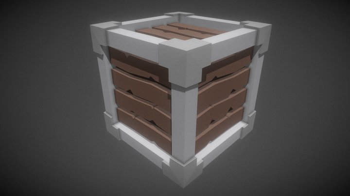 Closed Wooden Box (Low Poly)